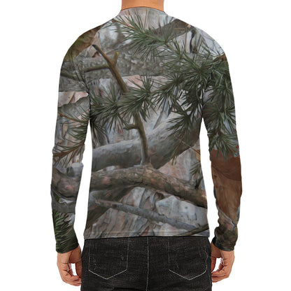 Jungle Hunting Camouflage Print Men's Long Sleeve Rash Guard