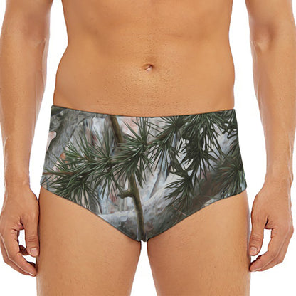 Jungle Hunting Camouflage Print Men's Triangle Swim Briefs