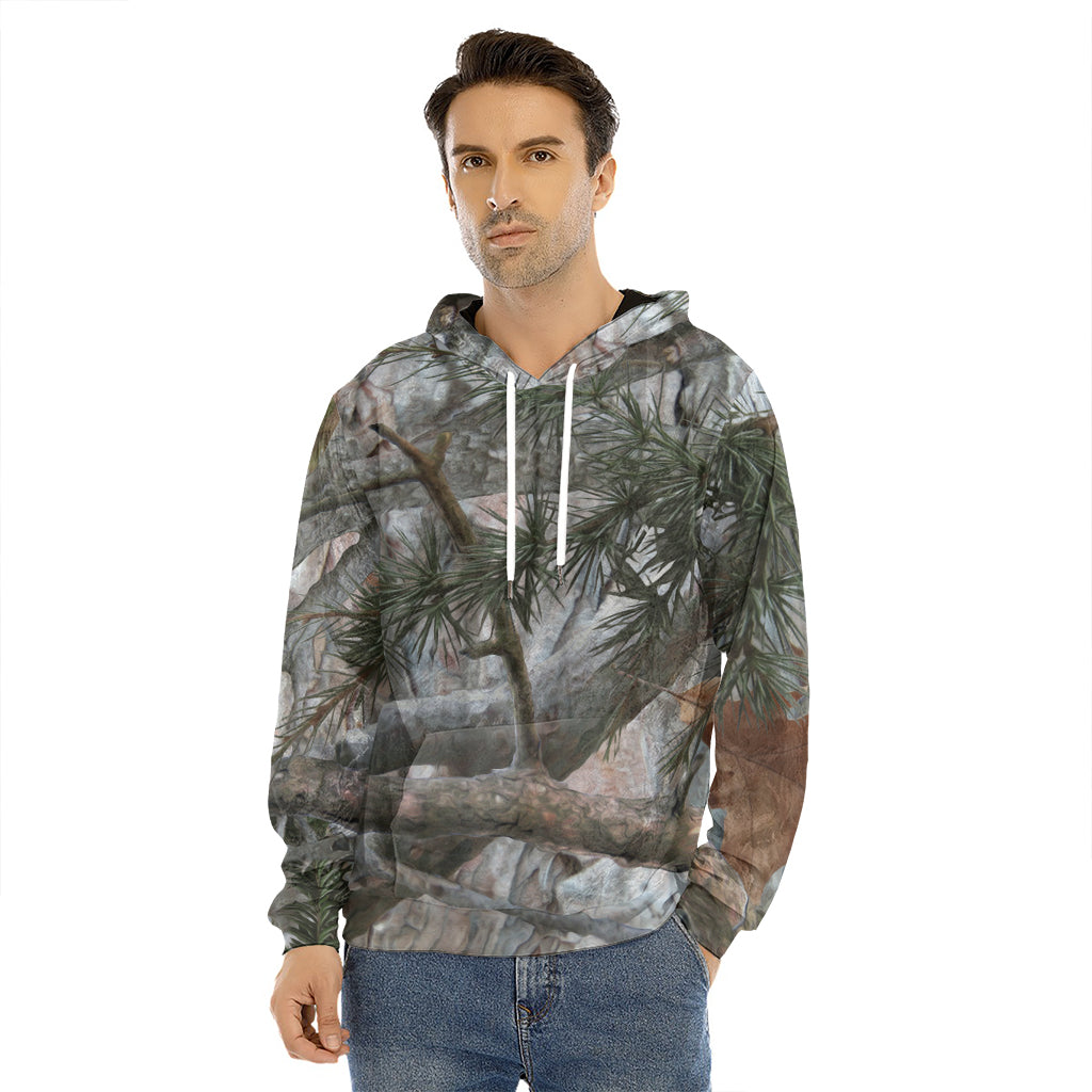 Jungle Hunting Camouflage Print Men's Velvet Pullover Hoodie