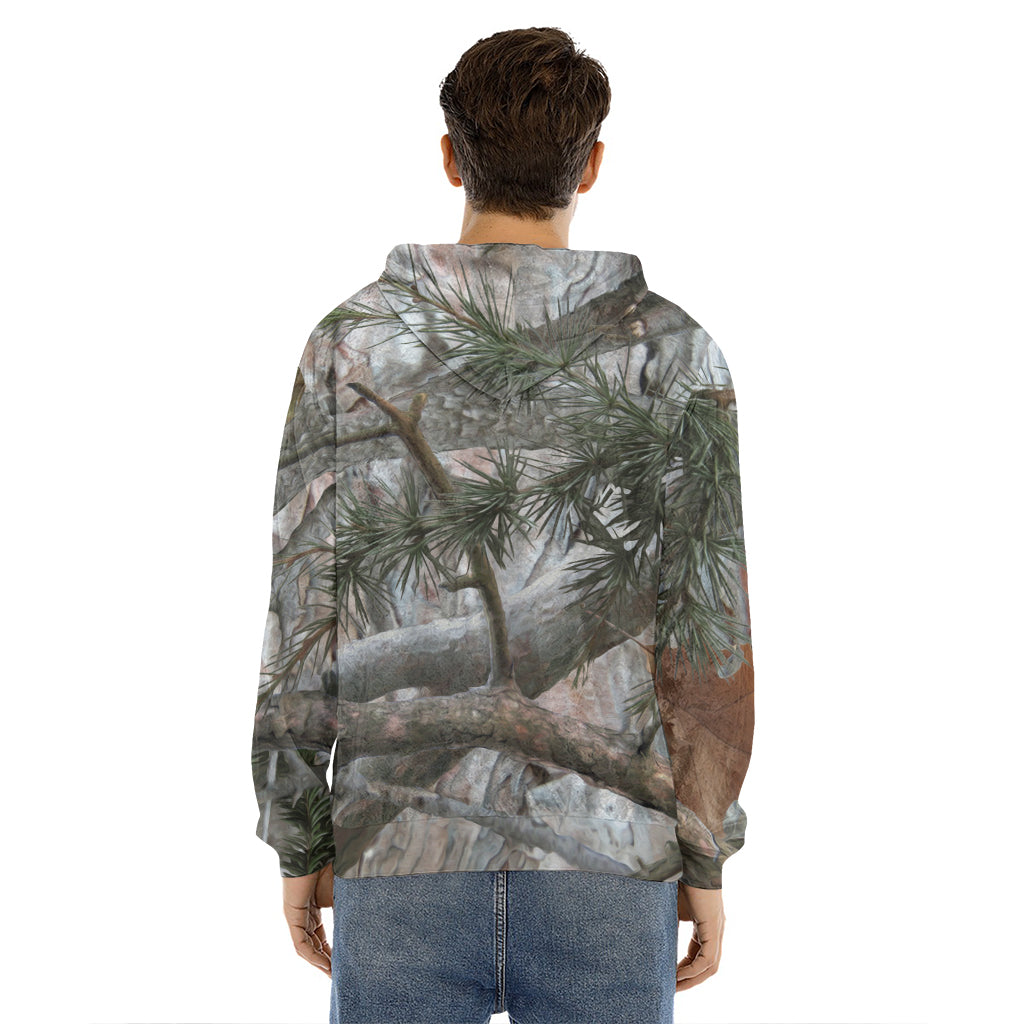 Jungle Hunting Camouflage Print Men's Velvet Pullover Hoodie