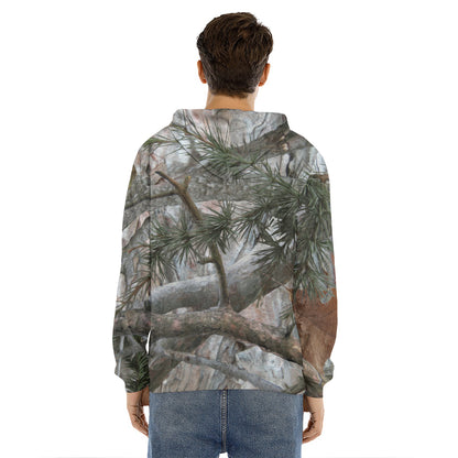 Jungle Hunting Camouflage Print Men's Velvet Pullover Hoodie