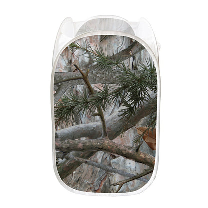 Jungle Hunting Camouflage Print Mesh Laundry Hamper