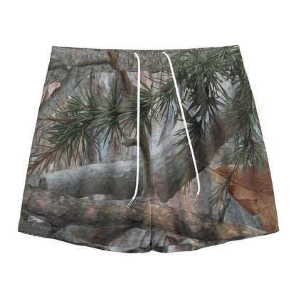Jungle Hunting Camouflage Print Mesh Shorts