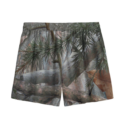 Jungle Hunting Camouflage Print Mesh Shorts