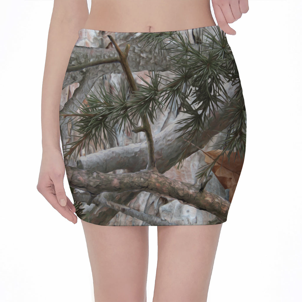 Jungle Hunting Camouflage Print Pencil Mini Skirt