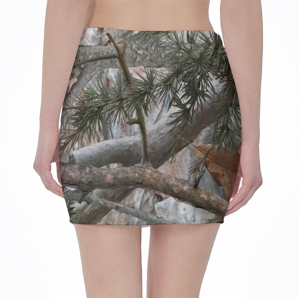 Jungle Hunting Camouflage Print Pencil Mini Skirt