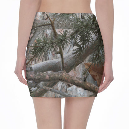 Jungle Hunting Camouflage Print Pencil Mini Skirt