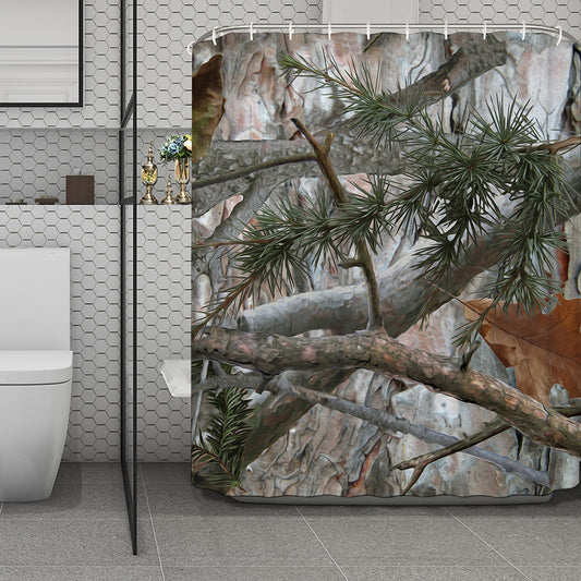 Jungle Hunting Camouflage Print Polyester Shower Curtain