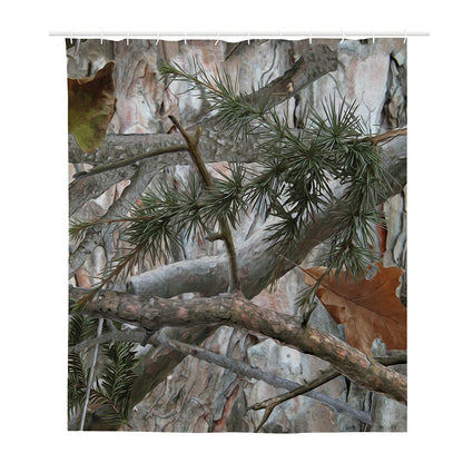 Jungle Hunting Camouflage Print Polyester Shower Curtain