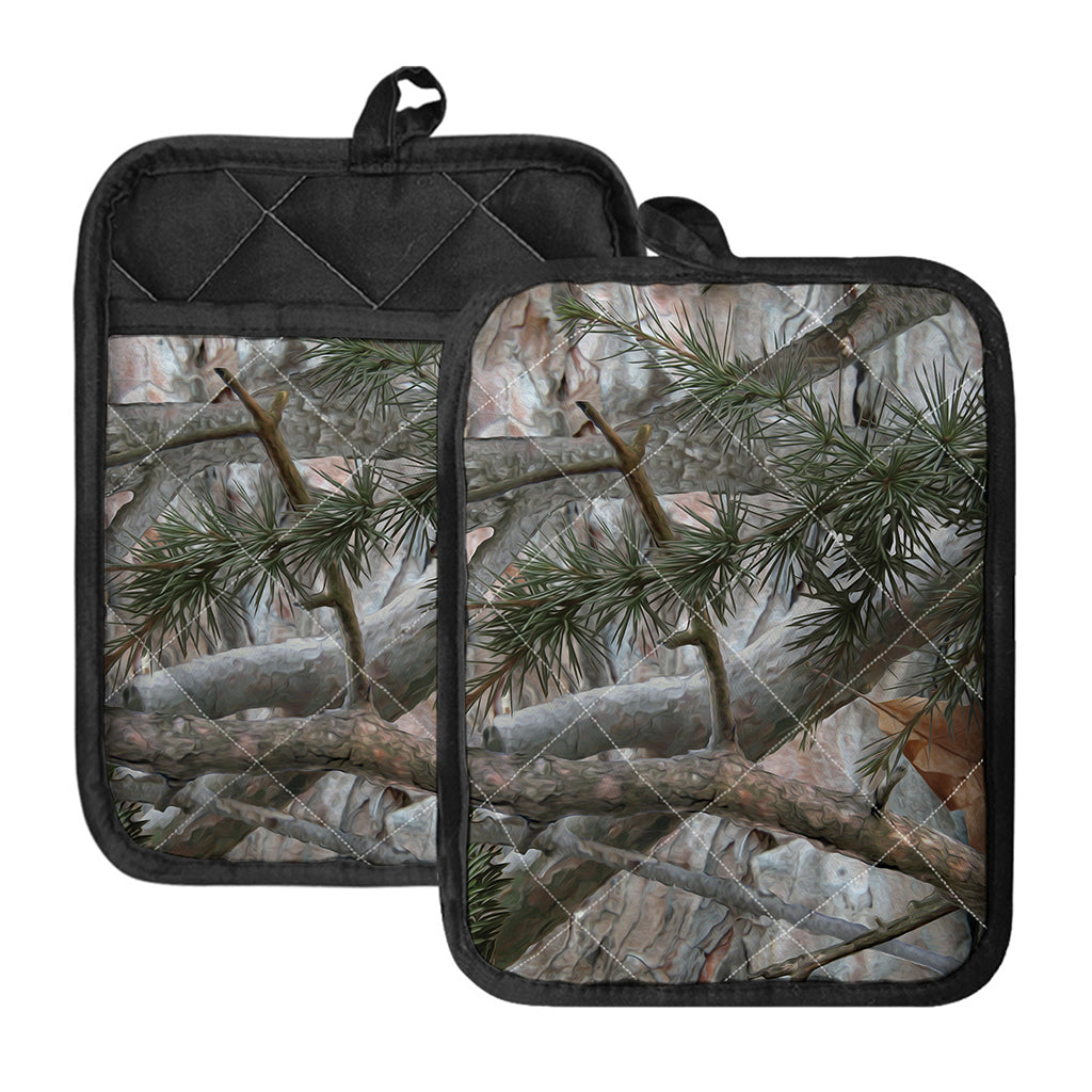 Jungle Hunting Camouflage Print Pot Holders With Pocket