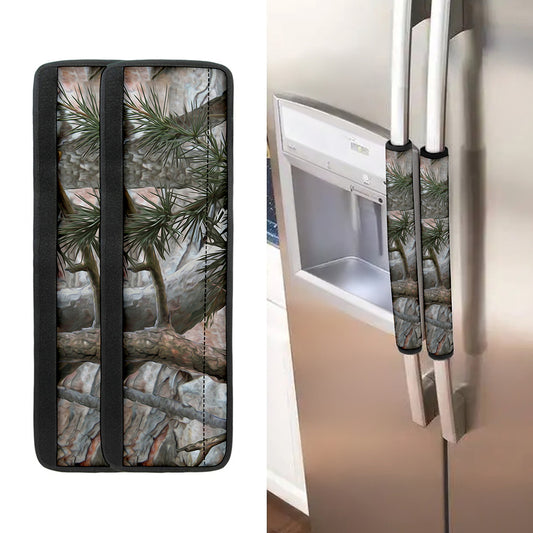 Jungle Hunting Camouflage Print Refrigerator Handle Covers