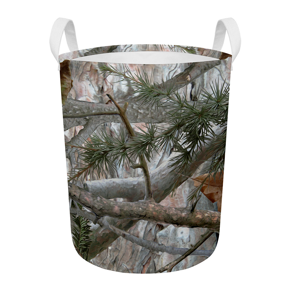 Jungle Hunting Camouflage Print Round Laundry Basket