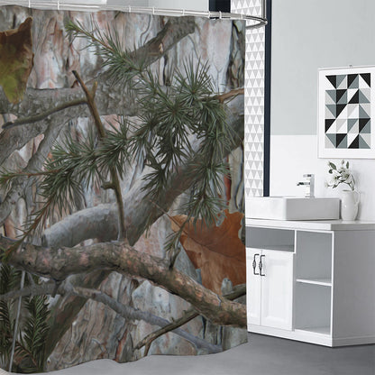 Jungle Hunting Camouflage Print Shower Curtain