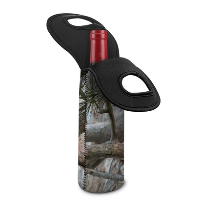 Jungle Hunting Camouflage Print Single Neoprene Wine Tote