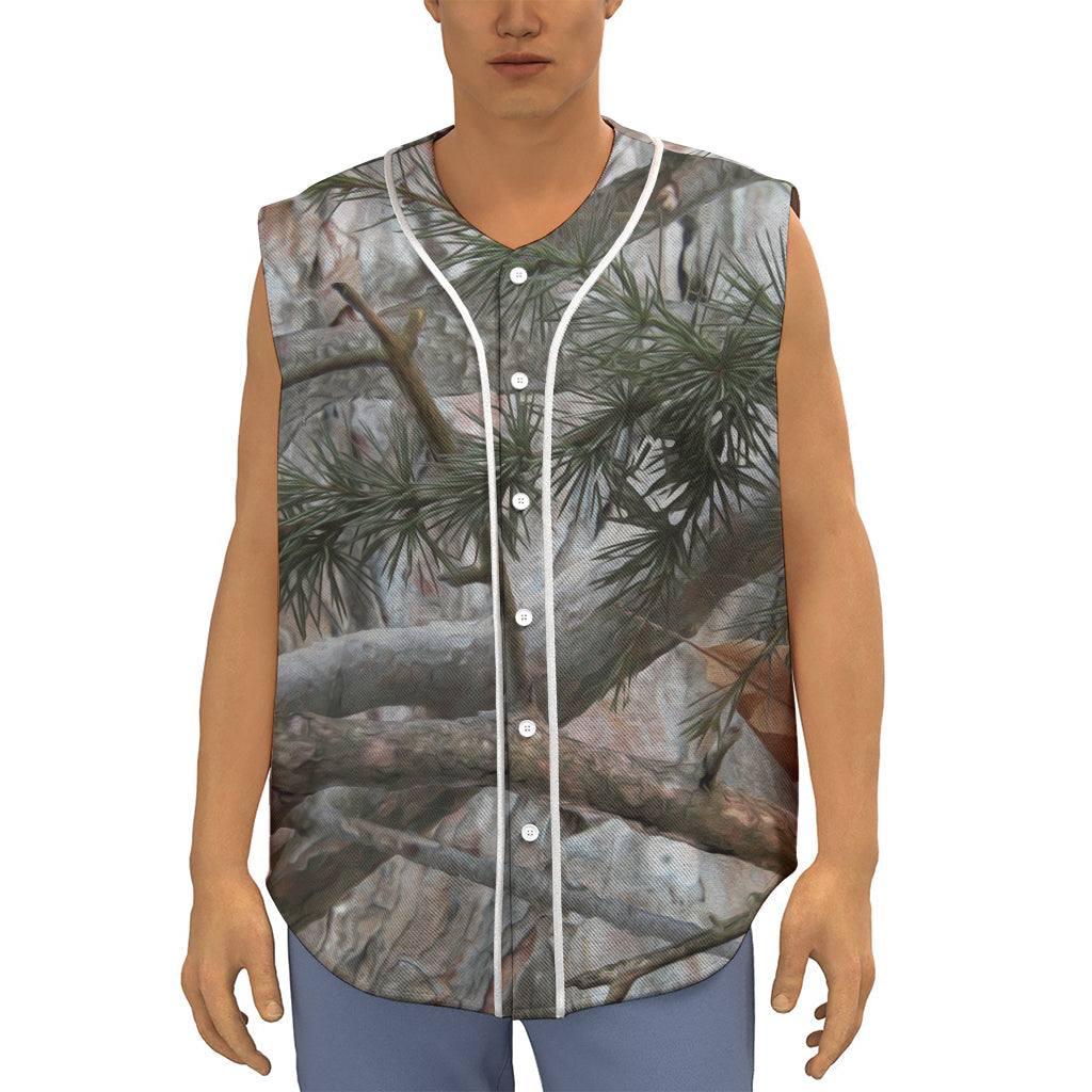 Jungle Hunting Camouflage Print Sleeveless Baseball Jersey