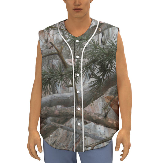 Jungle Hunting Camouflage Print Sleeveless Baseball Jersey