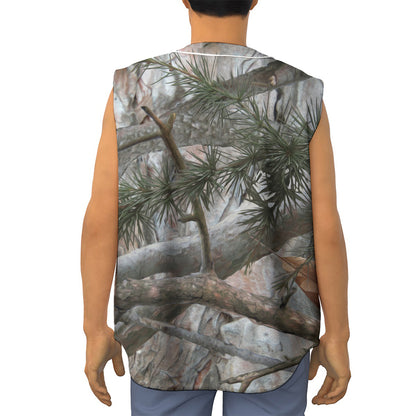 Jungle Hunting Camouflage Print Sleeveless Baseball Jersey