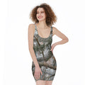 Jungle Hunting Camouflage Print Sleeveless Bodycon Dress