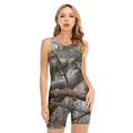 Jungle Hunting Camouflage Print Sleeveless One Piece Swimsuit