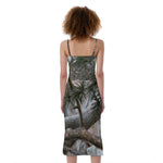 Jungle Hunting Camouflage Print Slim Fit Midi Cami Dress