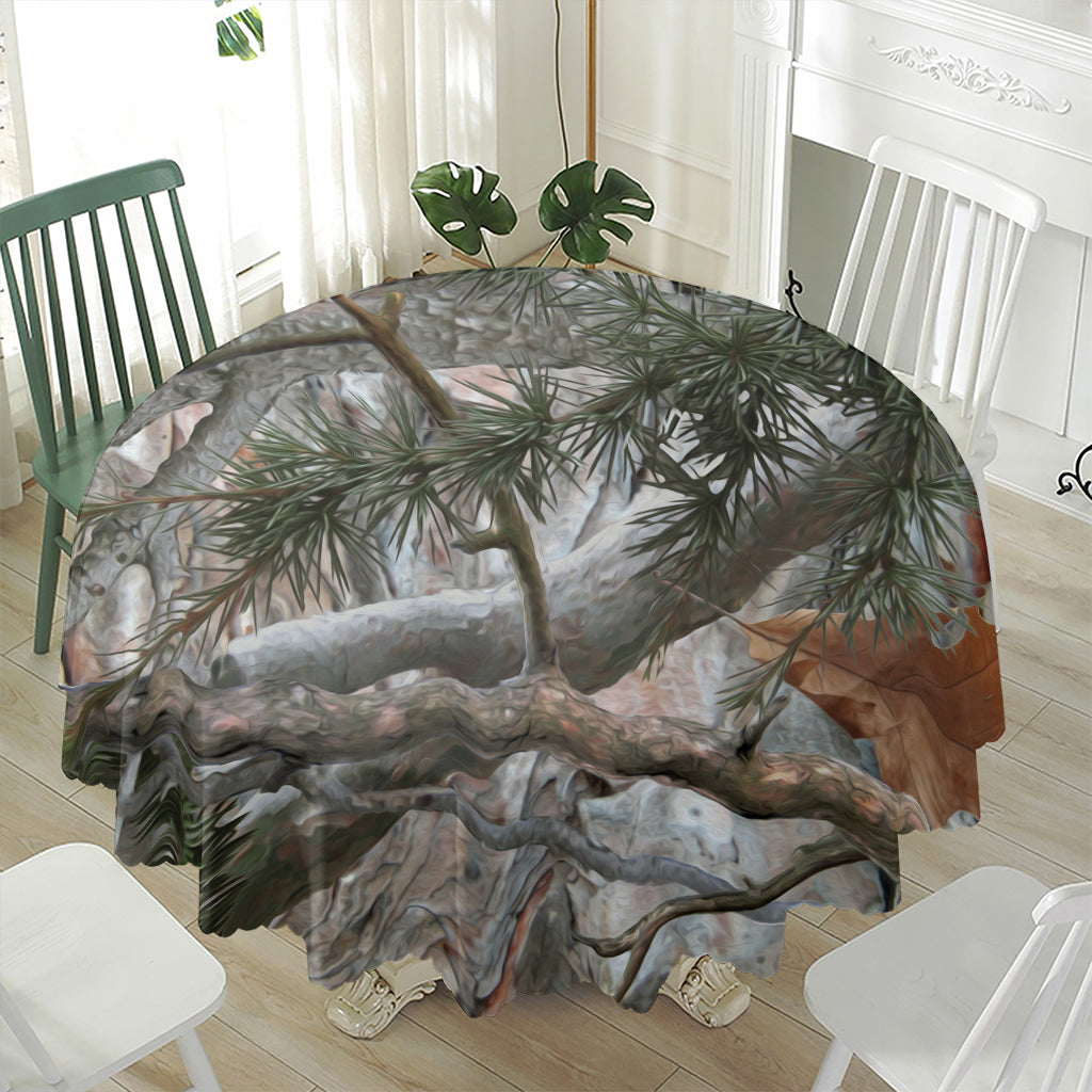 Jungle Hunting Camouflage Print Waterproof Round Tablecloth