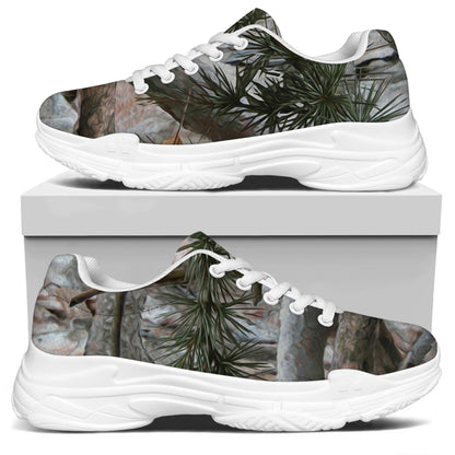 Jungle Hunting Camouflage Print White Chunky Shoes
