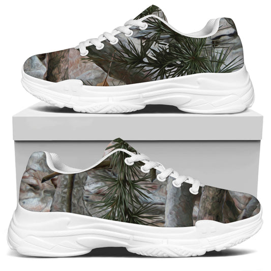 Jungle Hunting Camouflage Print White Chunky Shoes