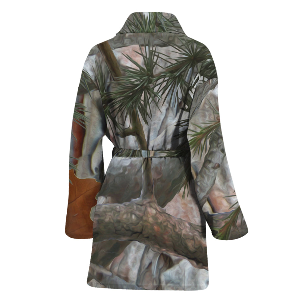 Jungle Hunting Camouflage Print Women's Bathrobe