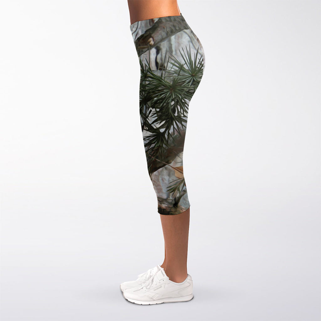 Jungle Hunting Camouflage Print Women's Capri Leggings