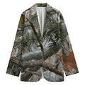 Jungle Hunting Camouflage Print Women's Cotton Blazer