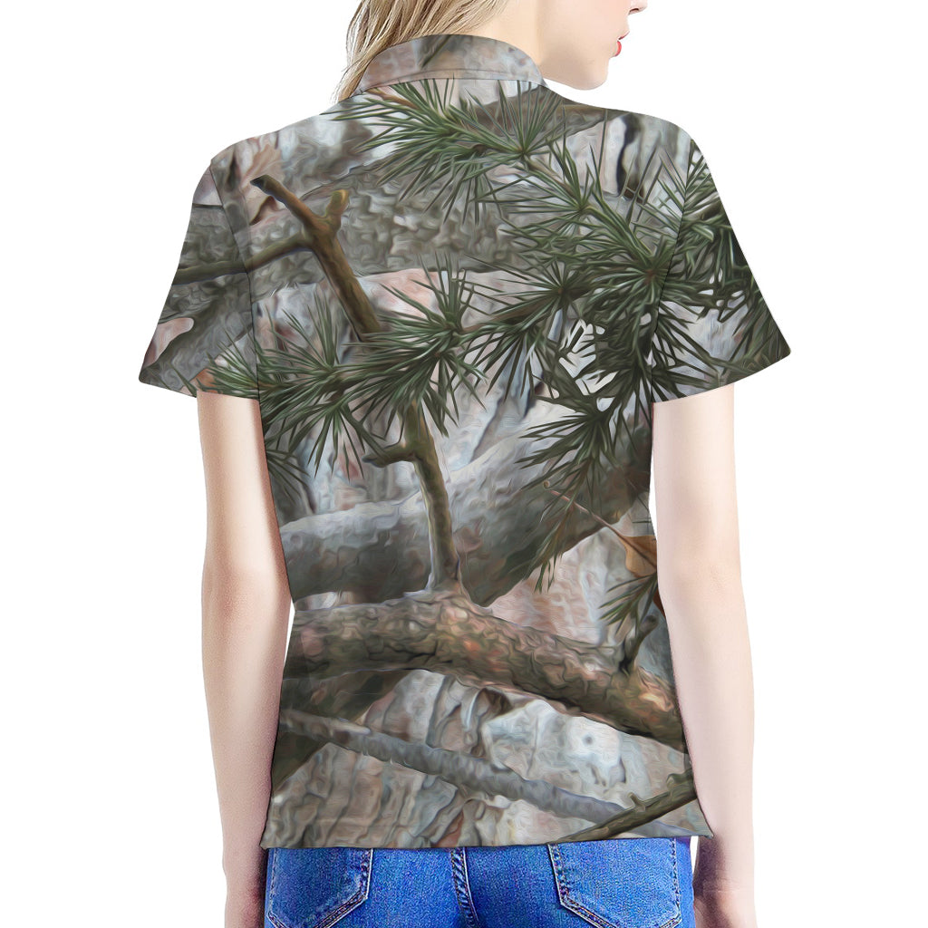 Jungle Hunting Camouflage Print Women's Polo Shirt