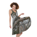 Jungle Hunting Camouflage Print Sleeveless Knee Length Dress
