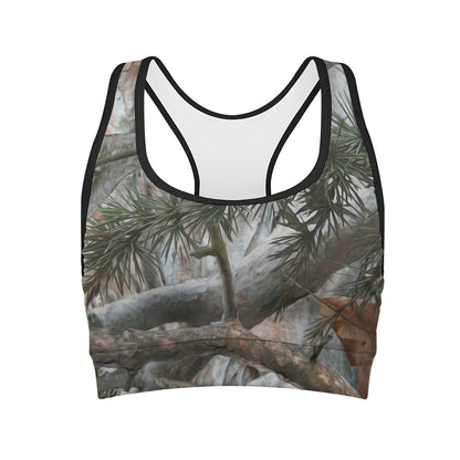 Jungle Hunting Camouflage Print Women's Sports Bra