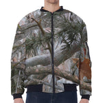 Jungle Hunting Camouflage Print Zip Sleeve Bomber Jacket