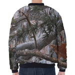 Jungle Hunting Camouflage Print Zip Sleeve Bomber Jacket