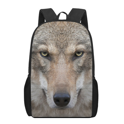 Jungle Wolf Print 17 Inch Backpack