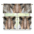 Jungle Wolf Print 3 Piece Kitchen Curtains