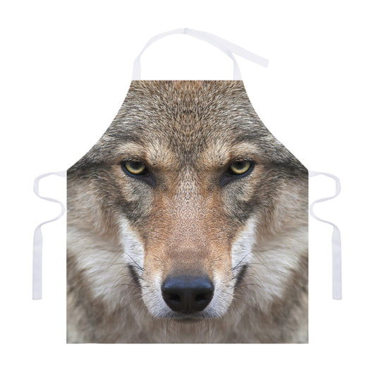 Jungle Wolf Print Adjustable Apron