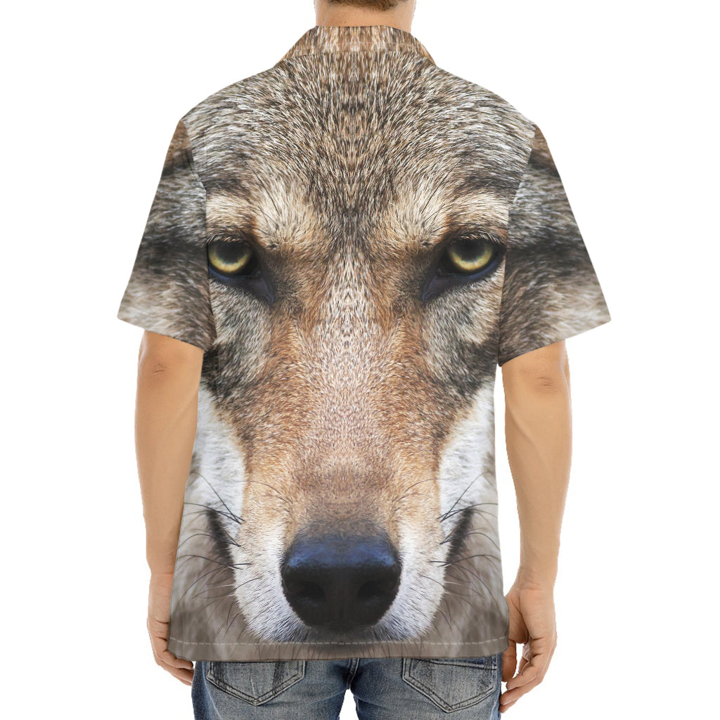 Jungle Wolf Print Aloha Shirt