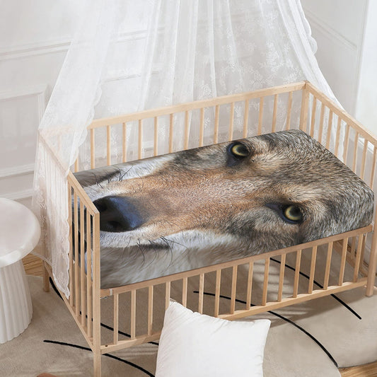 Jungle Wolf Print Baby Crib Sheet