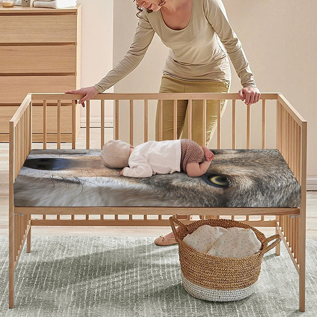 Jungle Wolf Print Baby Crib Sheet