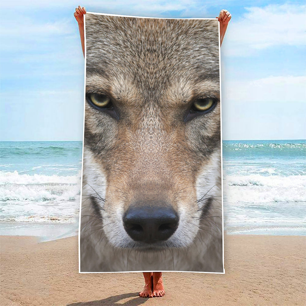 Jungle Wolf Print Beach Towel