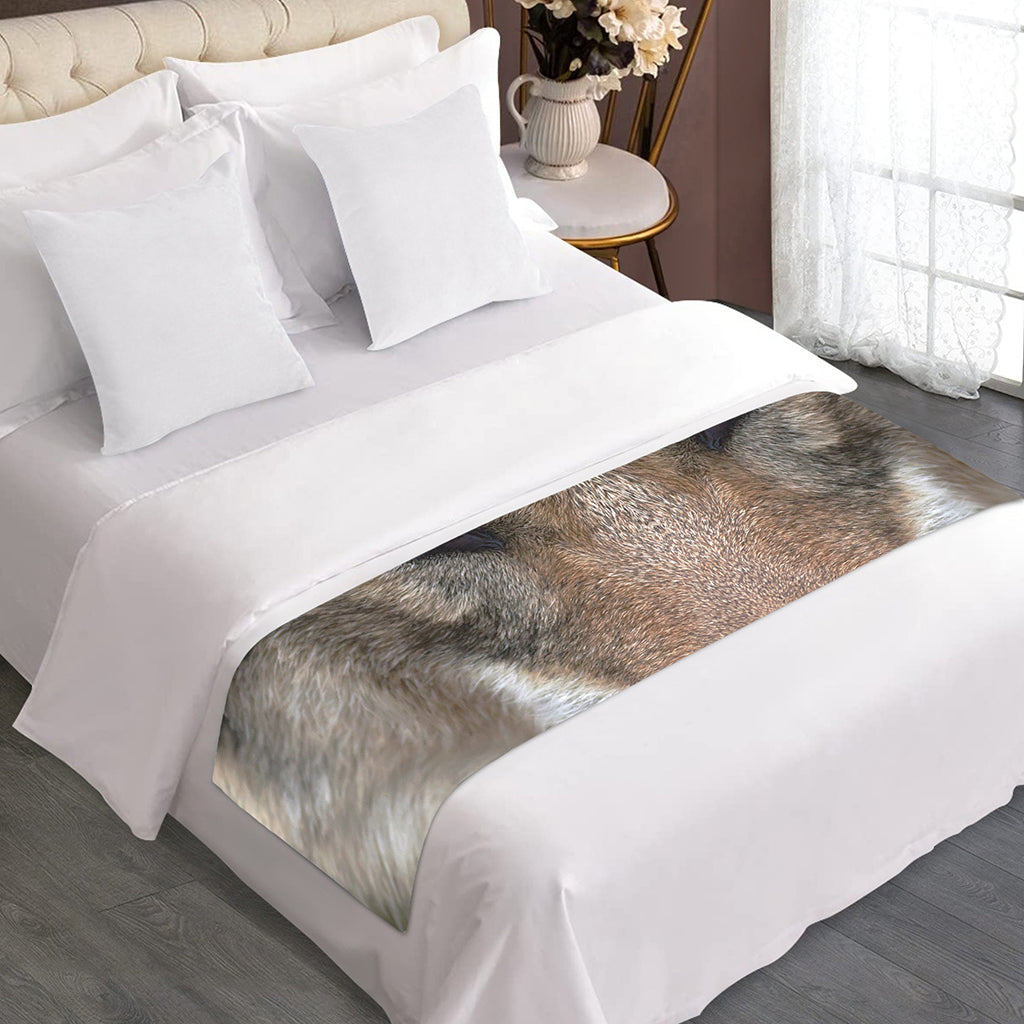 Jungle Wolf Print Bed Runner