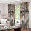Jungle Wolf Print Dimout Grommet Curtains