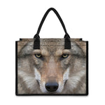 Jungle Wolf Print Canvas Tote Bag
