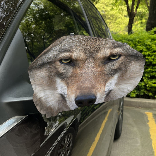 Jungle Wolf Print Car Side Mirror Covers