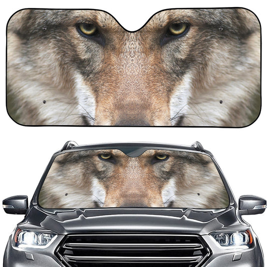 Jungle Wolf Print Car Windshield Sun Shade