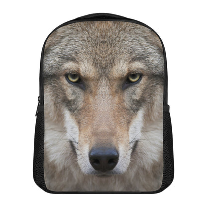 Jungle Wolf Print Casual Backpack