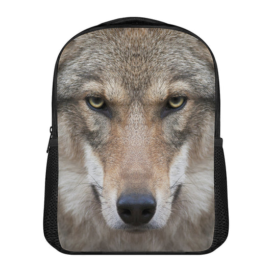 Jungle Wolf Print Casual Backpack
