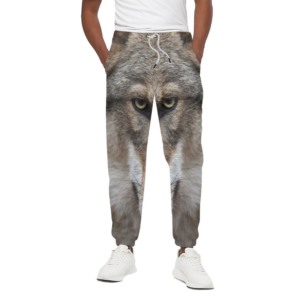 Jungle Wolf Print Cotton Pants